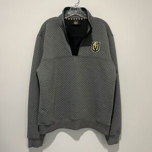 Las Vegas Golden Knights, Quilted snap, Pullover Sweatshirt, Gray, Size XL